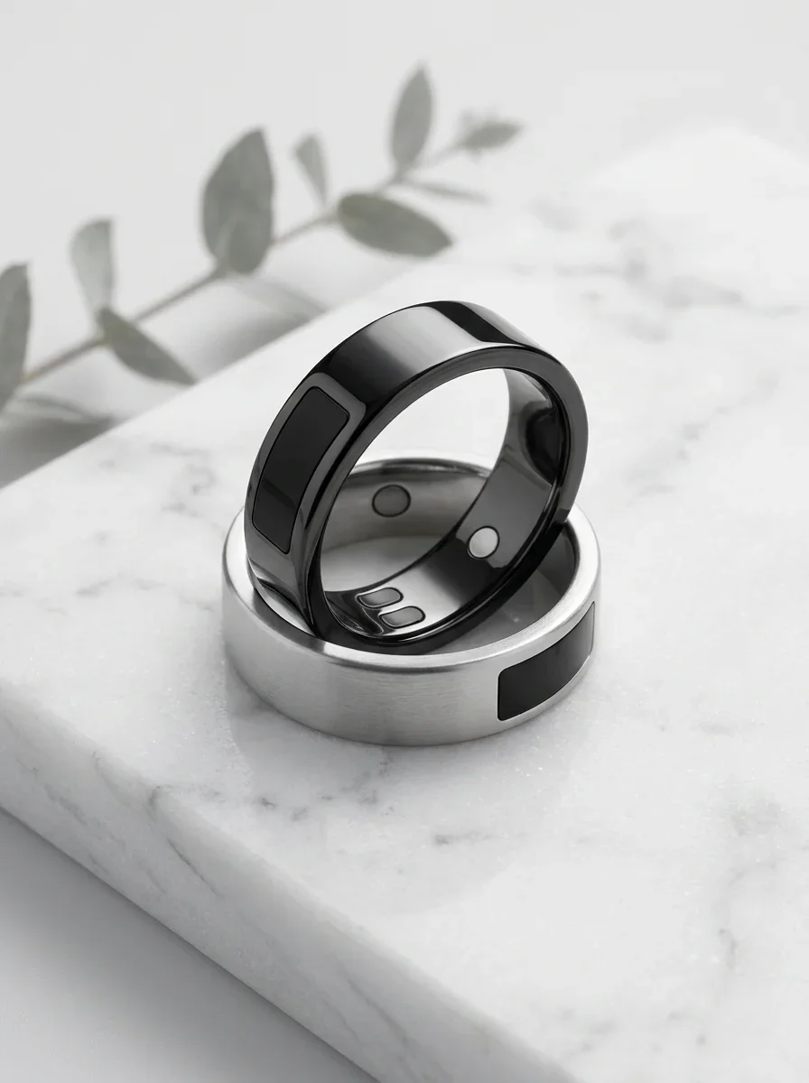 New Qino Smart Ring - 5ATM Waterproof Health Tracker with Skin Temp & Sleep Monitoring, Touch Vibration Alert, No Subscr