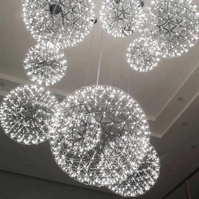 Sparkle Ball Chandelier Modern Decorative Chandelier Restaurant Starry Art Light Shop Nightclub Commercial Chandelier