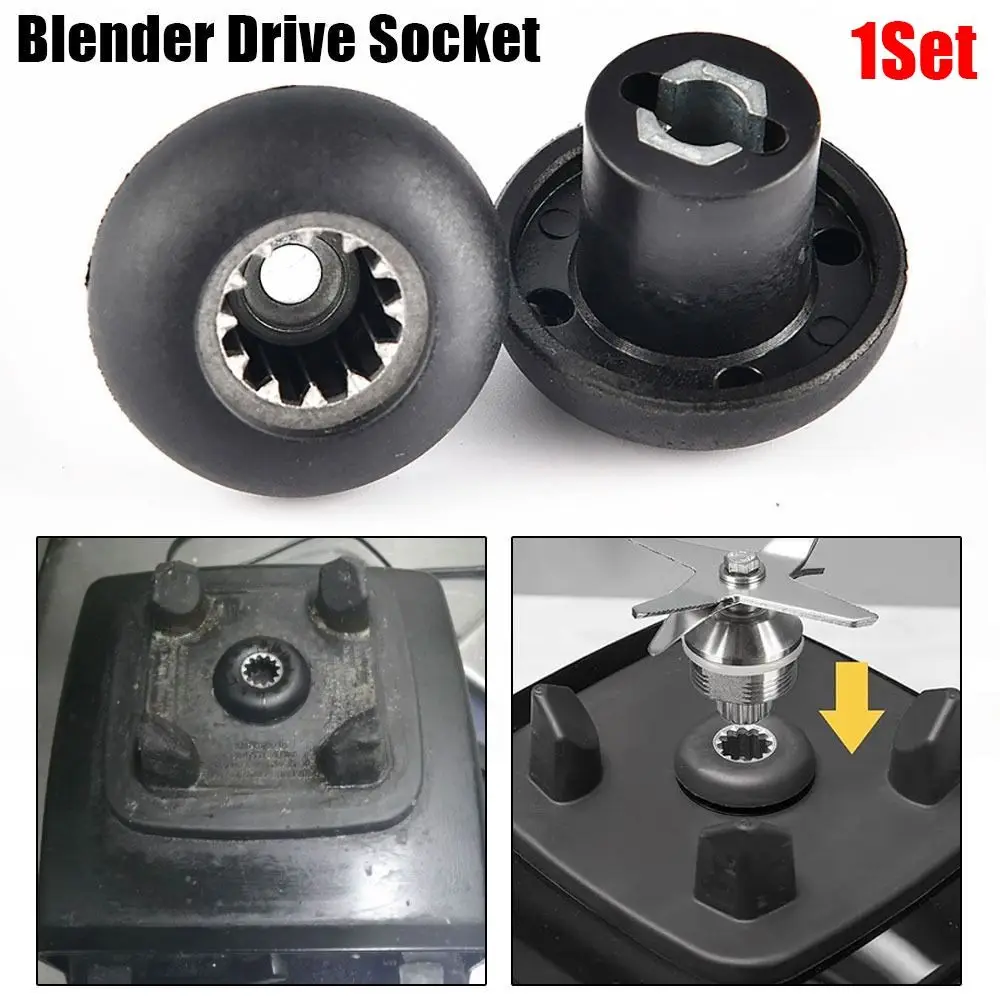 1Set Mushroom Head Connector Blender Drive Socket Black Universal Blender Spare Parts for Vitamix Blender with Wrench Screw