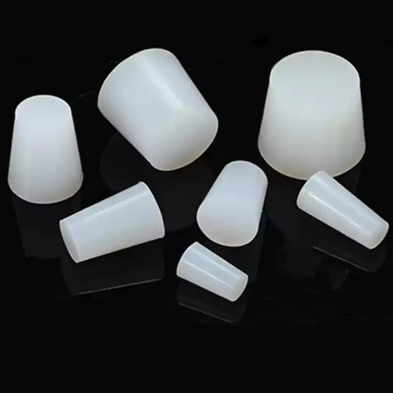 White Solid High-temperature Resistant Conical Silicone Plug Rubber Hole Plug Plastic Sealing Stopper Soft Threaded Plug Cover