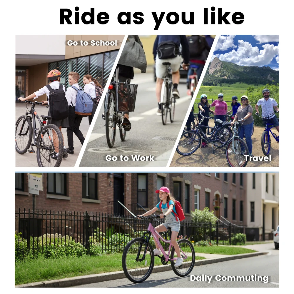 24/26 Inch Mountain Bike for Men Women Teens, High-Density Carbon Steel Frame, 21-Speed Drivetrain, Front Suspension, Front & Rear Dual V-Brakes, 80% Pre-Assembled All Terrain Bicycle view 7