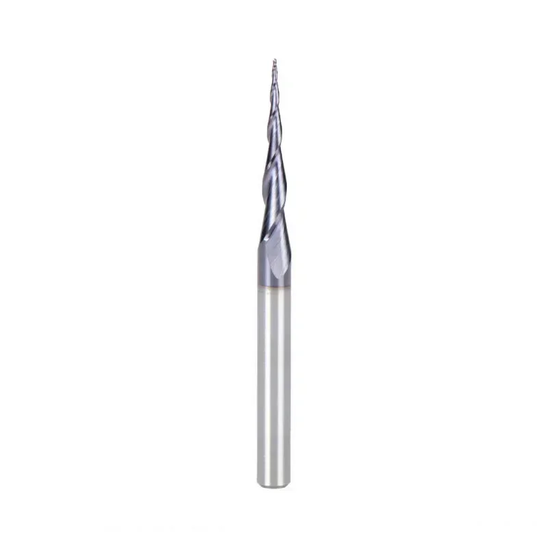 1/8 Shank CNC Carbide Ball Nose Tapered End Mill Radius 0.25MM/8 TiAIN Coated Solid Carbide Mill Wood Metal Milling Cutter