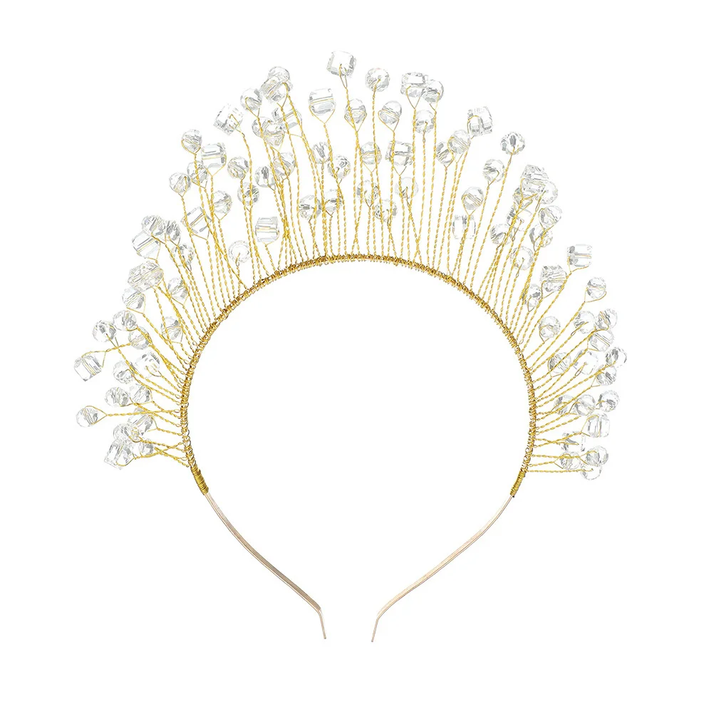 

1Pcs Elegant Crown Rhinestone Crystal Headband Bridal Wedding Hairband Chic Women Hair Decor Party Headdress Crystal Headband