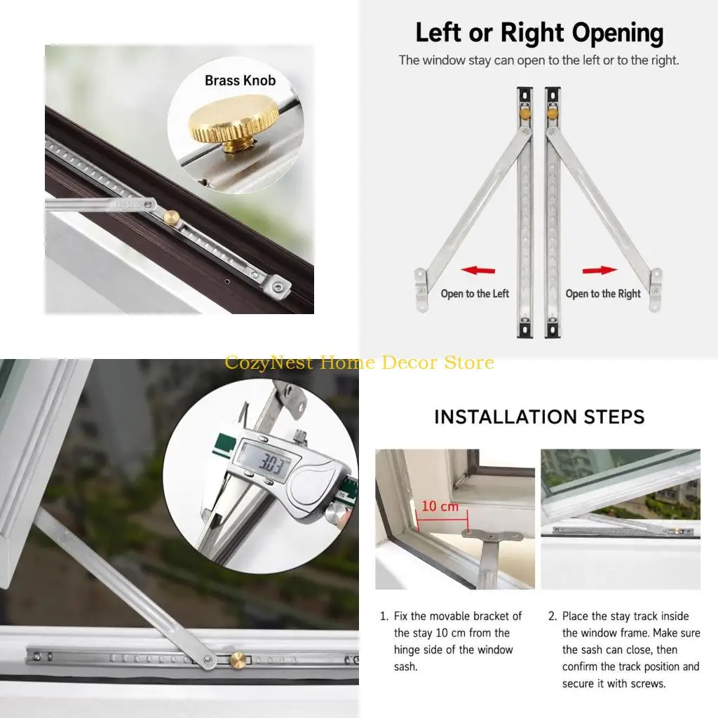 92MF 13.5 Mm Slot Window Opening Control Arm, Windproof Stopper for Bedroom Bathroom and Home Window Use Daily
