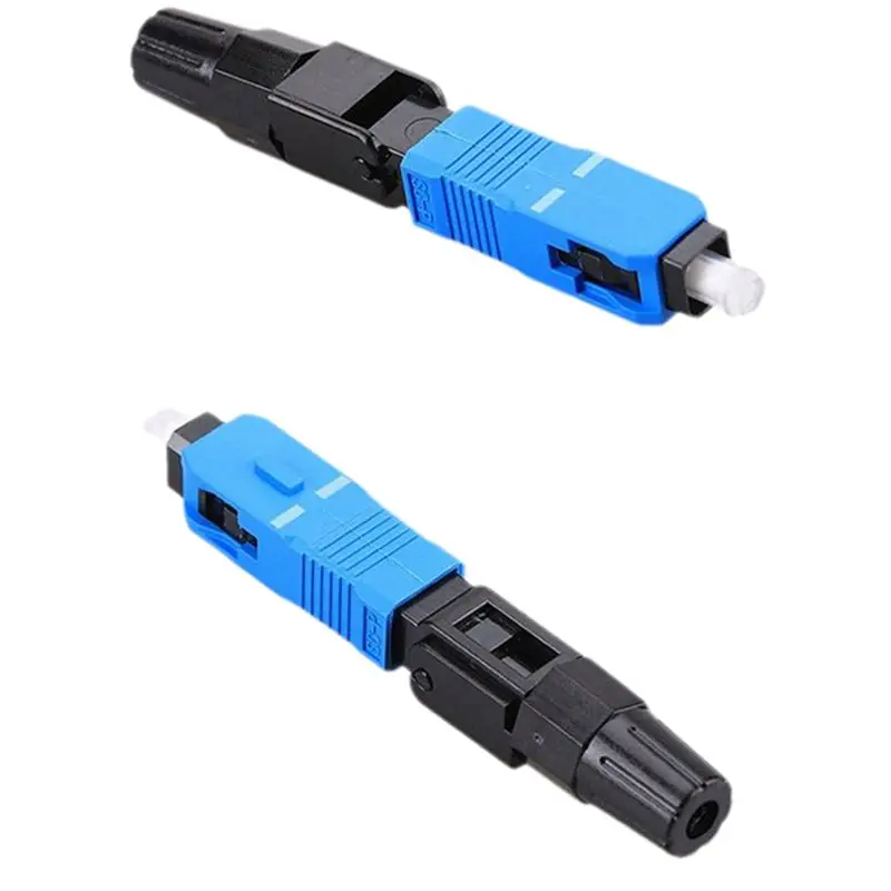 DT23 50Pcs SC/UPC Fiber Optic Fast Connectors Pre-Buried Quick Connector for FTTH Field Installation High-Speed Internet
