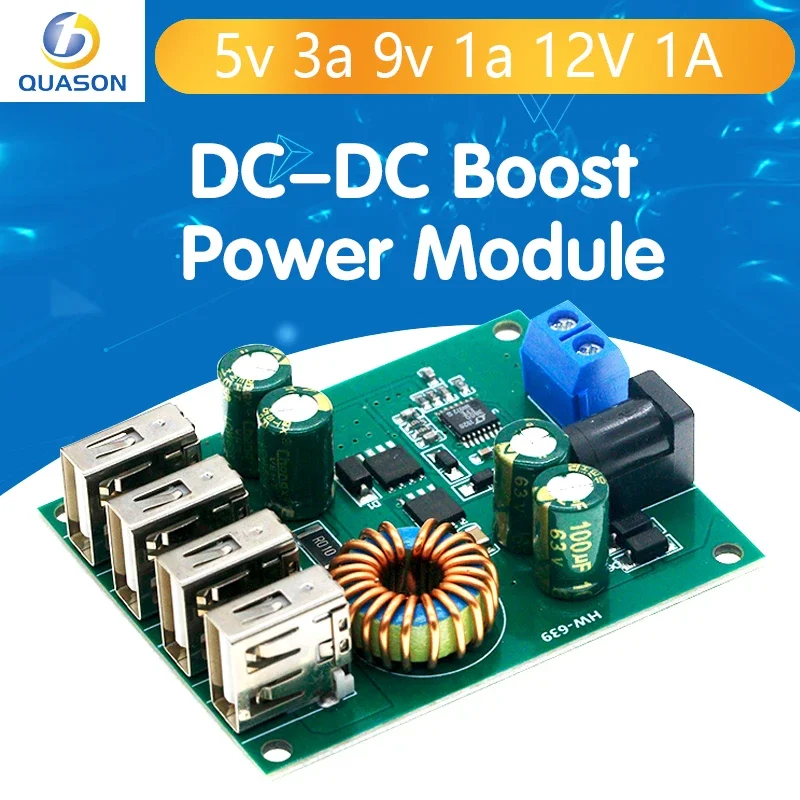 DC DC 7V-60V to 5V 5A 4 Four USB Output Buck Converter Board Step Down Power Supply Module Car Charger High Speed