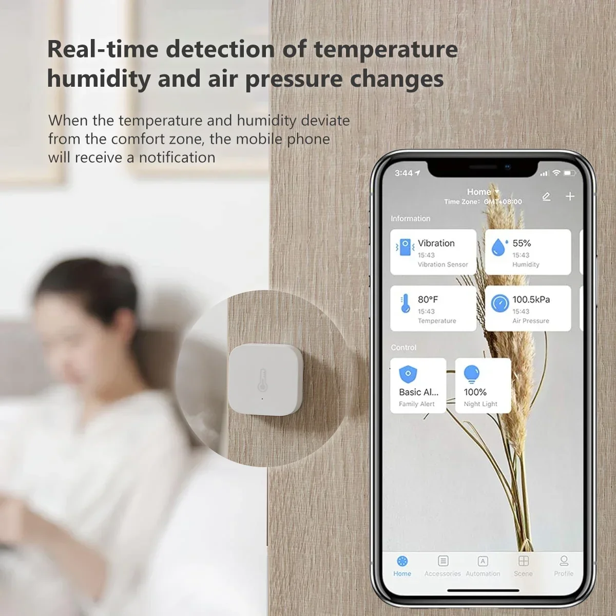 Aqara original sensor de temperatura zigbee umidade pressão ar sensores ambiente casa inteligente para xiaomi mi casa homekit app