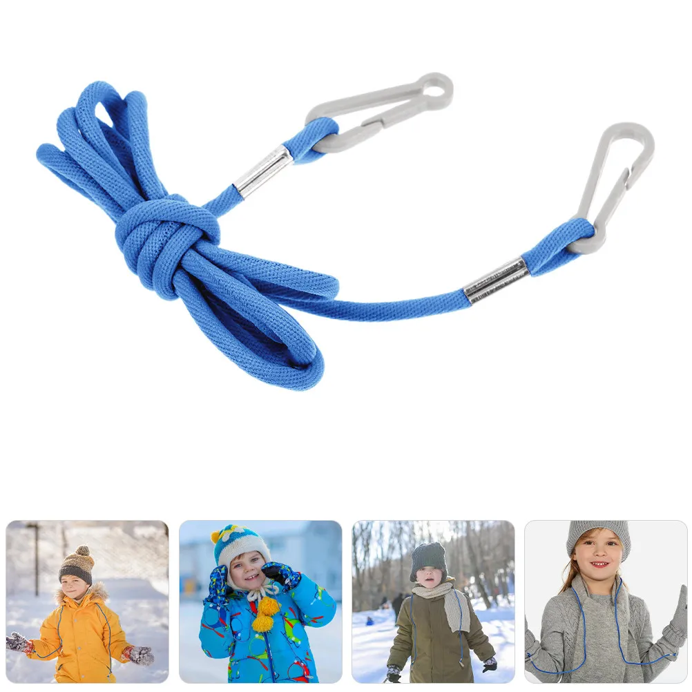 

3Pcs Blue Nylon Ski Glove Leash for Children Mitten Clip Lanyard Set Winter Outdoor Activity Neck Strap Anti-Lost Reusable Glove