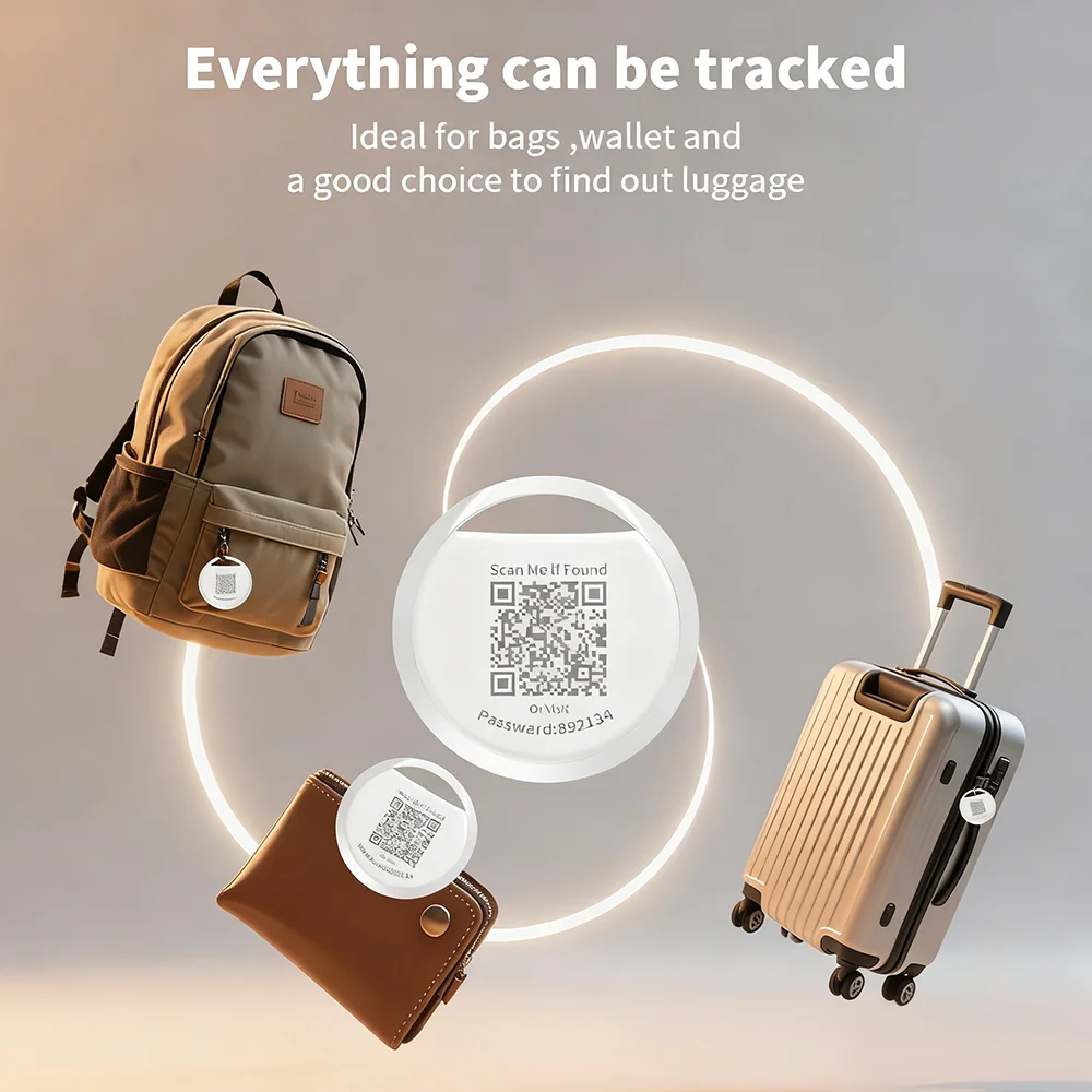 

Rechargeable Tracker Wallet Key Locator via Google's Find Hub App Bag Toys QR Code Anti-Lost Finder BTSmart Tag For Android