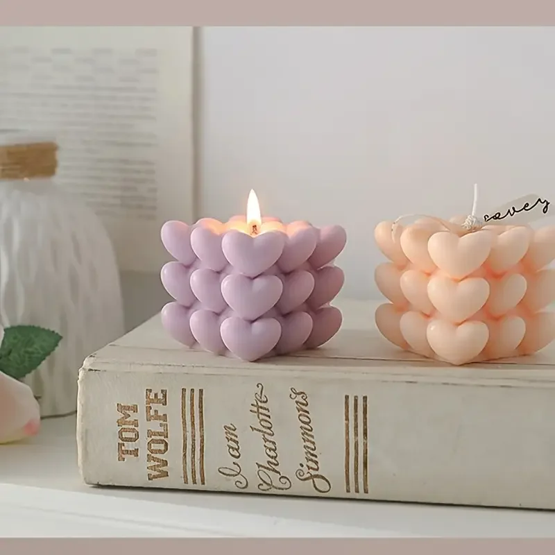 قالب شمع من السيليكون من Love لمكعب الثلج المصنوع يدويًا من الصابون والخبز متعدد الاستخدامات لحفلات الزفاف، قالب مثالي لعيد الحب