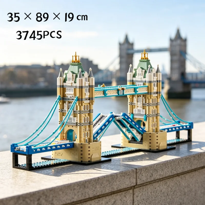 In Stock 3745PCS Artwork Tower Bridge Model Set Series Iconic Landmarks Building Blocks Toys for Friends Birthday Festival Gifts