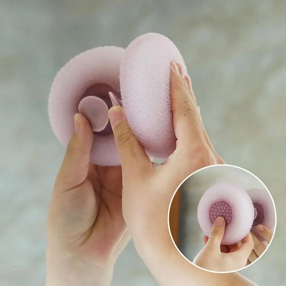 Round Sunflower Shower Ball Super Soft Massage Bath Ball with Suction Cup Brush Massage Exfoliate Body Skin Scrubbing Shower