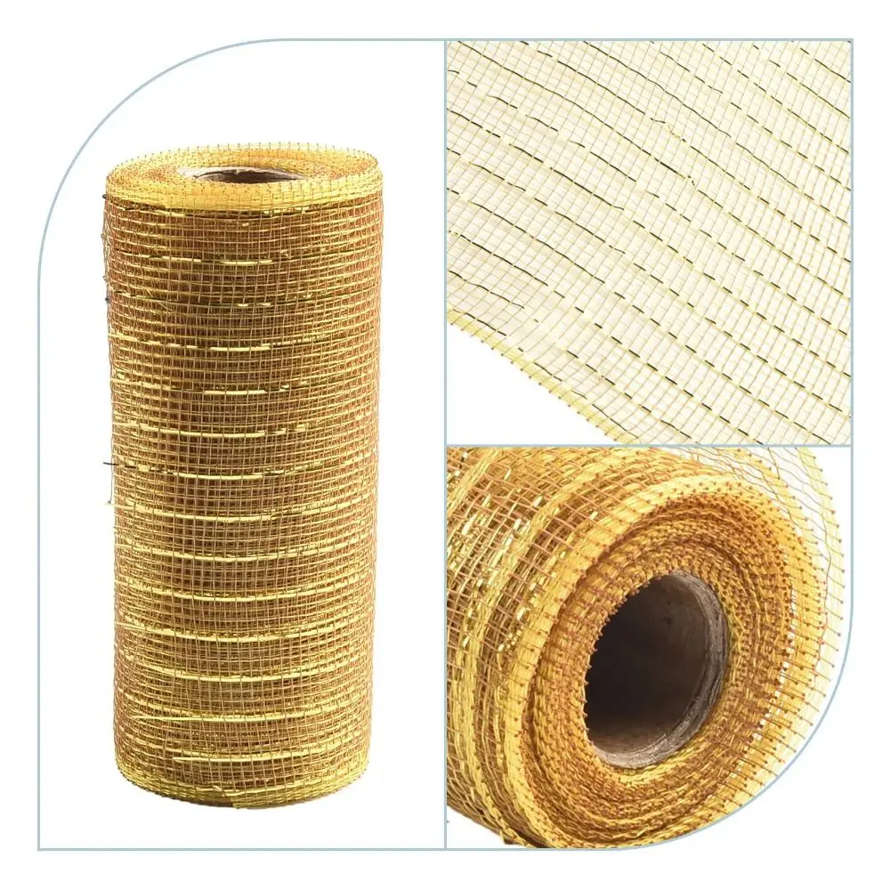 Shiny Christmas Decoration Mesh Ribbon 26cm DIY Craft Xmas Tree Ribbon Colorful Flexible Christmas Flower Wreath Mesh