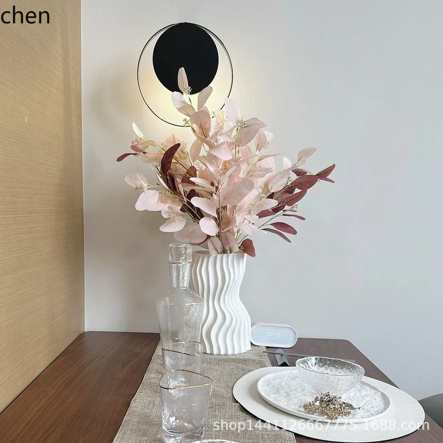 DSA Modern Minimalist Vase Ornament Wave Ins High-end Feel Home Living Room Soft Decoration Flower Arrangement Vase