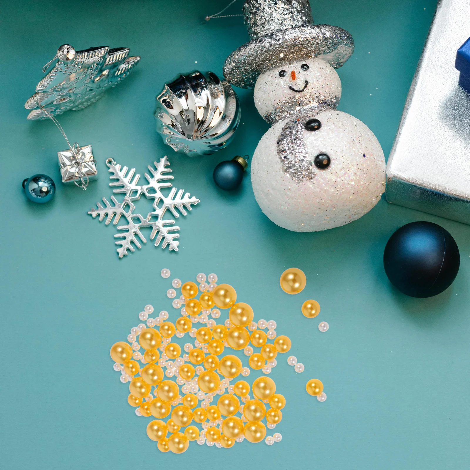 

150Pcs No Hole Faux Pearls ABS Craft Beads for Vase Fillers Wedding Decor DIY Home Decoration Ornament Craft Projects Glitter