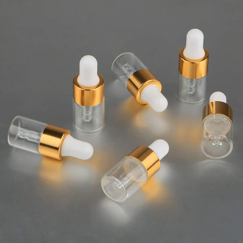 20pcs/30pcs/50pcs Empty Glass Perfume Bottle 2ml Dropper Glass Bottle Refill Essential oil Vials With Pipette for Aromatherapy