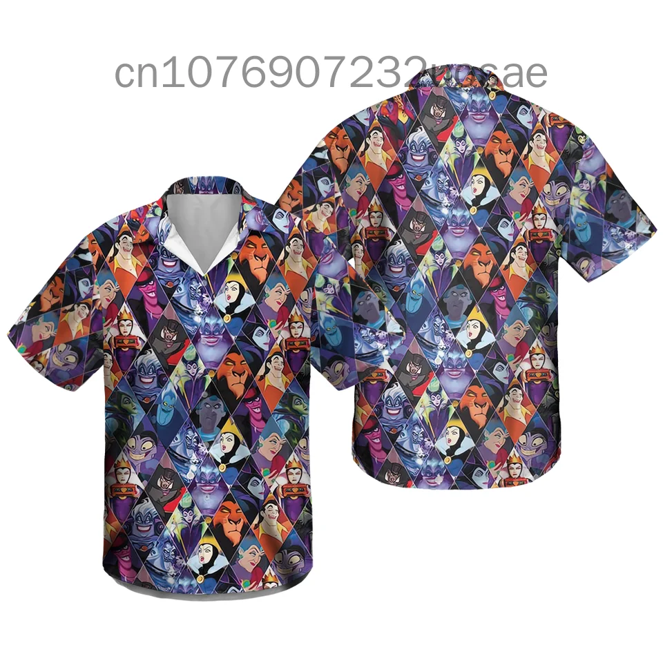 Villains Halloween Disneyland Halloween Evil Villains Hawaiian Shirt For Men And Women Cruella Maleficent Ursula Hawaii Shirt