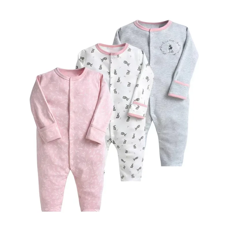 IYEAL 100% Cotton  Newborn Rompers Baby Boy Girl Toddler Clothes 3Pcs/Lot Infant Spring Fall Pajamas Bebe Costume Home Wear