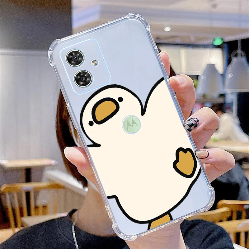 G54 Cute Cartoon Transparent Phone Case For Motorola Moto G54 G42 G24 G20 G30 G84 G73 G72 G52 G9Plus G14 G13 G53 G82 G32 Cover