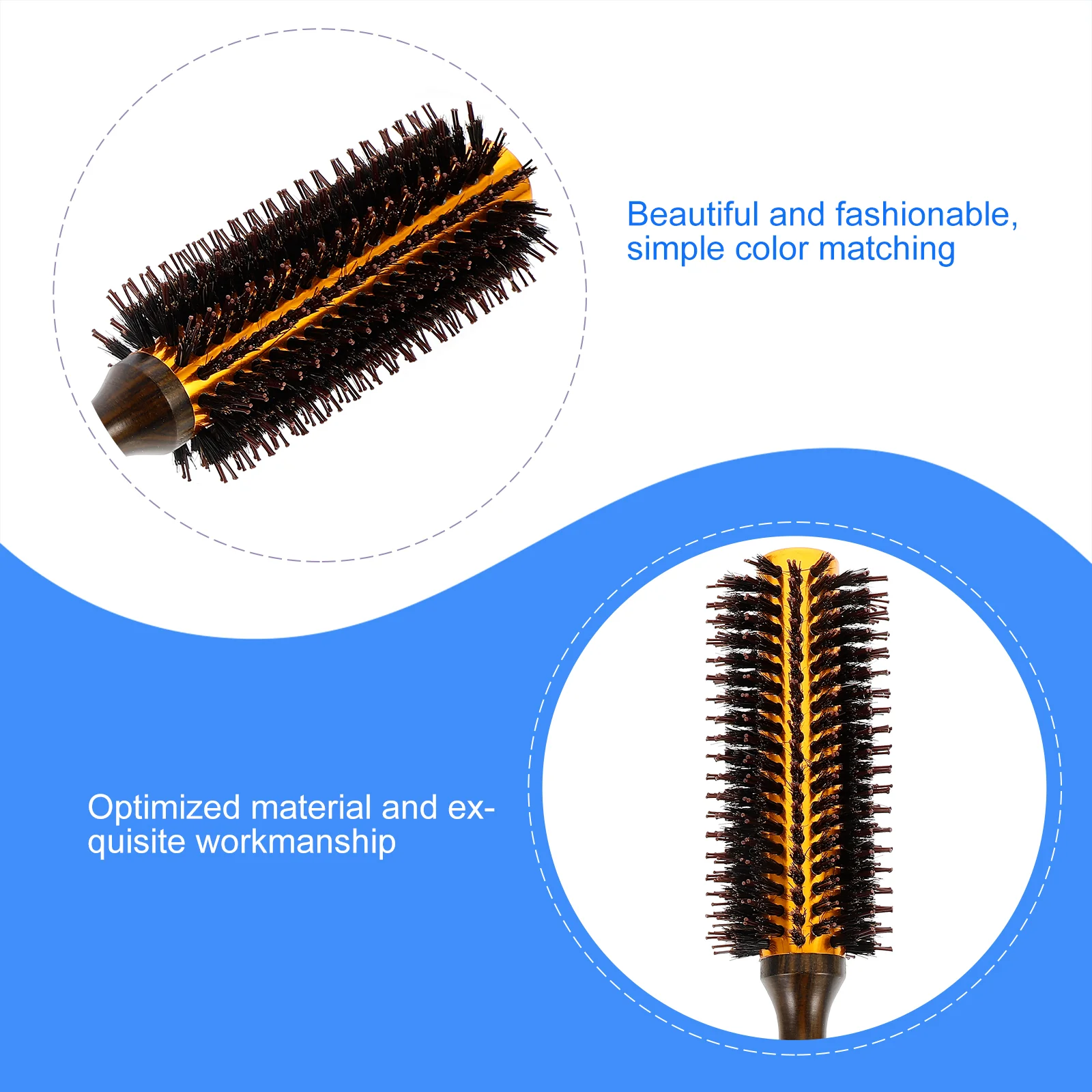 Pointed Tail Comb Personal Hair Styling Combs Wooden Fluffy Barbershop Accessory Curly Cylinder Hairbrush