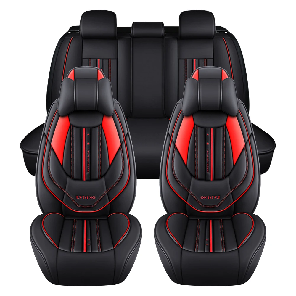 5-seater car seat cover with headrests and pillows, complete set of PU leather car seats 007