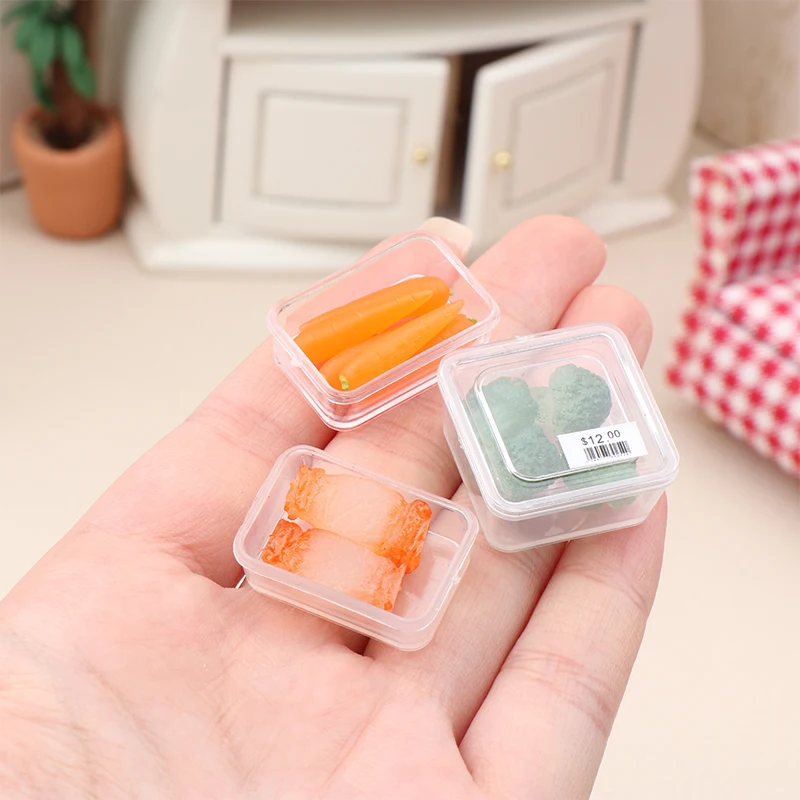 

1Box 1:12 Dollhouse Miniature Vegetable Seafood Food Model Shark Fin/Abalone/Shrimp/Pork Belly/Carrot/Broccoli Kitchen Decor Toy