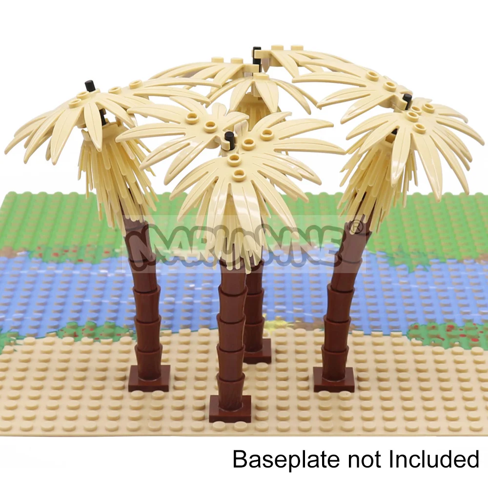 MARUMINE 4PCS Kokospalme MOC Stadt Pflanze Bausteine Ziegel Garten Bonsai Wald DIY Klassische Modell Kit 30338 30239