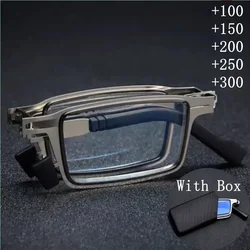 Unisex Anti-Blue Light Women Men Reading Glasses Metal Foldable Presbyopia Full-Frame Eyeglasses Cooling Glasses With Case