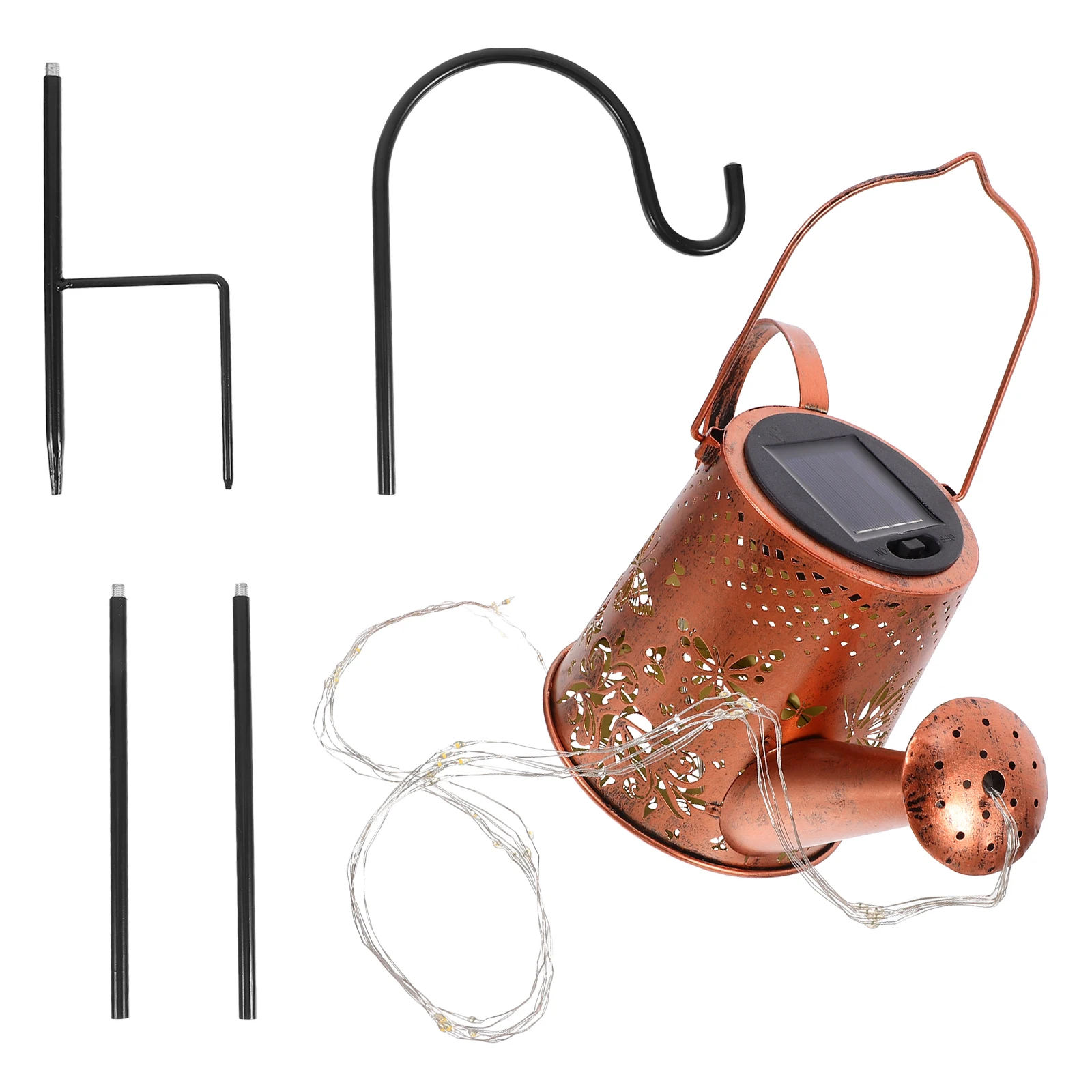 

Solar Watering Wrought Iron Kettle Lamp for Garden Outdoor Night Lighting with Durable Material Creative Design Solar