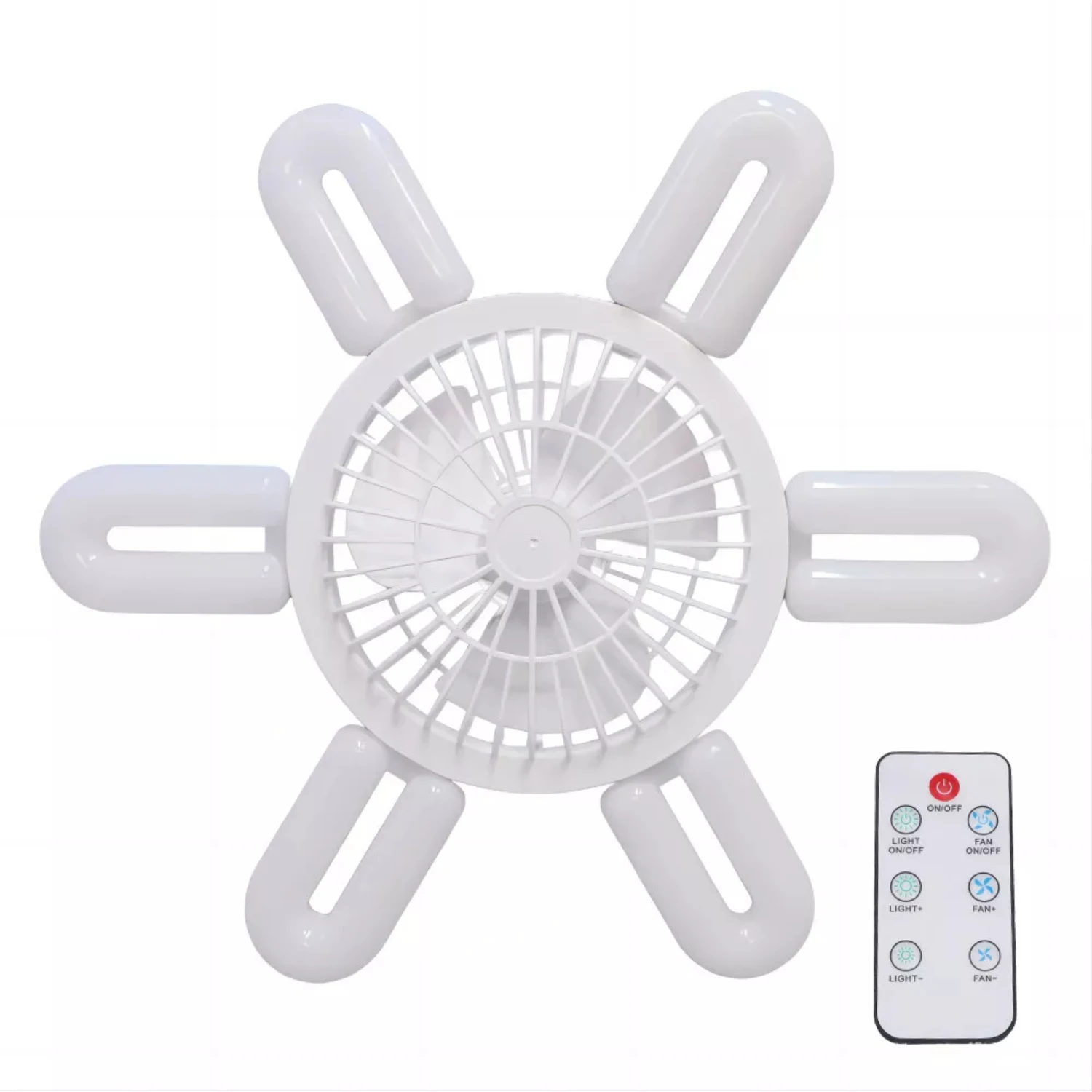 

U-Shape 6 Blade Light LED Folding Blade Light E27 Socket Fan Light 3 Light Modes