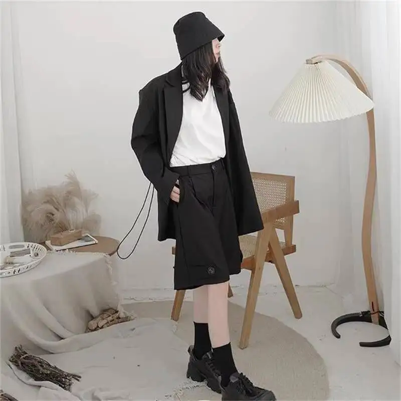 

Ladies Dress Pants Shorts Summer New Fashion Trend British Retro College Style Leisure Loose Large Straight Shorts