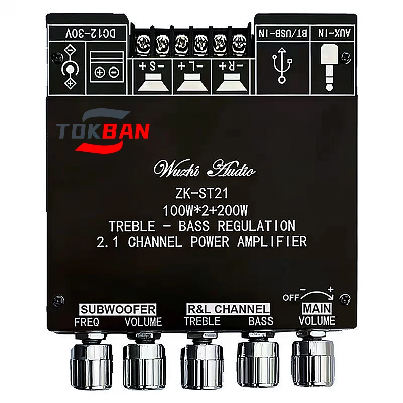 

TPA3221 2.1 Channel 100w*2+200w Subwoofer ST21 Bluetooth Digital Amplifier Board HIFI Stereo Amplifier
