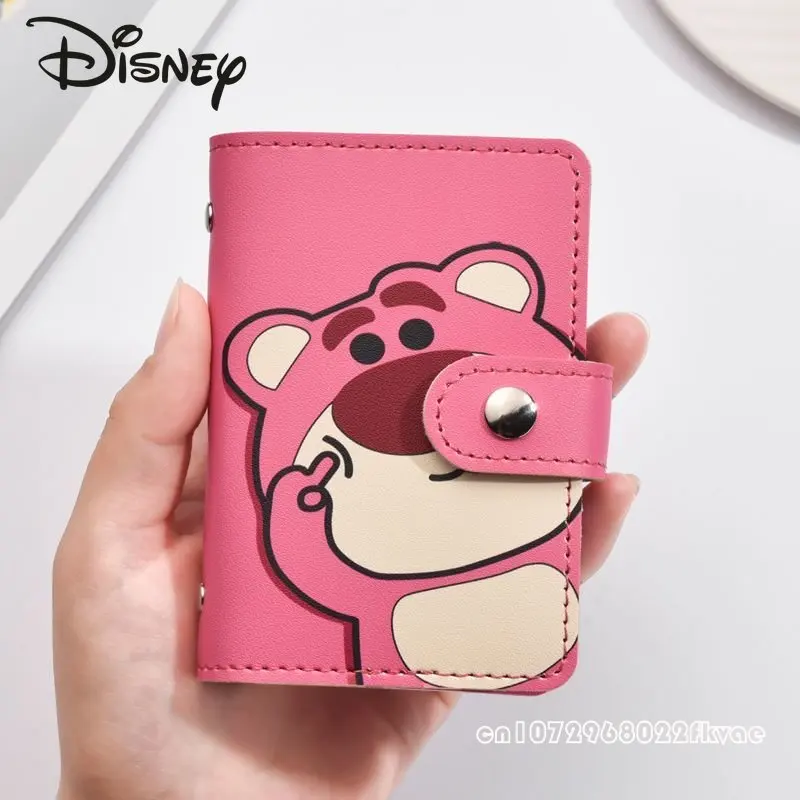 Disney Aardbei Beer Multifunctionele Kaart Tas Grote Capaciteit Multi Card Slot Kaarthouder Cartoon Leuke Dames Bankkaart Zak