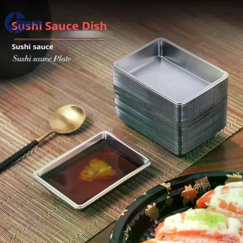 100Pcs Disposable Sauce Dish Sushi Seasoning Tray Plastic Mustard Bowl Dipping Plate Vinegar Container Serving Trays For Home