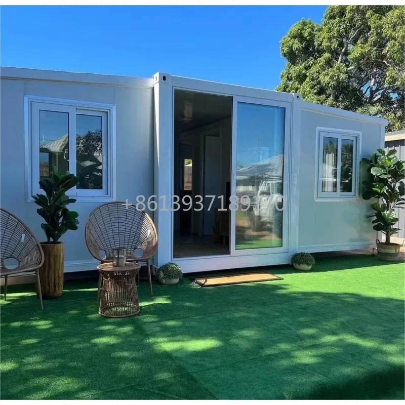 20ft Mobile Expandable Prefabricated Tiny Home Modern Villa Prefab House with Lockable Door & Window Restroom & Cabinet
