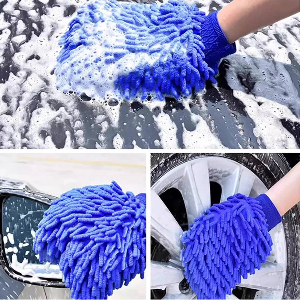 1/2Pc Microfiber Car Wash Gloves Chenille Car Mitt Cleaning Tool Car Detailing Car Care Detailing Brushes Washer Sponge view 3