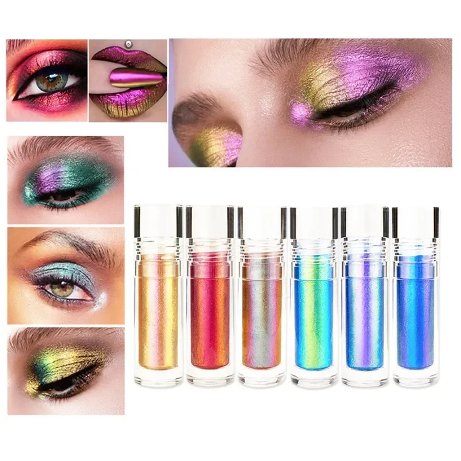 Private Label 6colors Liquid Chrome Eyeshadow Long Lasting High Pigment Easy To Apply Rapid Film Formation Eyes Beauty Makeup