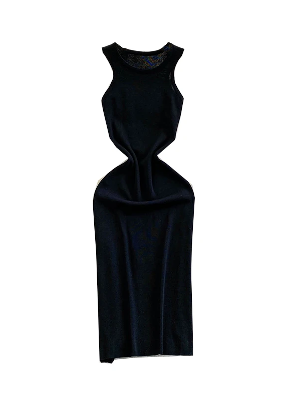 Casual redondo Ne Svel malha Dr feminino outono inverno cintura alta linha A camada base Dr Faionable Versátil Cit...