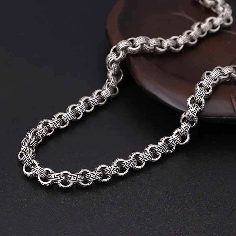 925 sterling silver men classic retro thai silver master airflow stylish pattern faucet men necklace