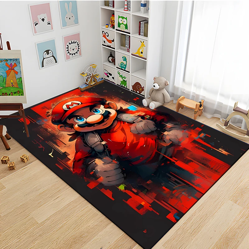 Super Mario Game HD Area Rug,Carpet for Home Living Room Bedroom Sofa Doormat Kitchen ,Non-slip Floor Mat Kawaii Room Decor