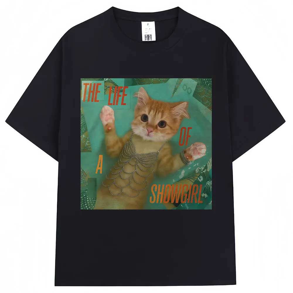 Divertida camiseta de Kitty the Life of a Showgirl álbum Meme Women s Fashion Creative popular T - shirt