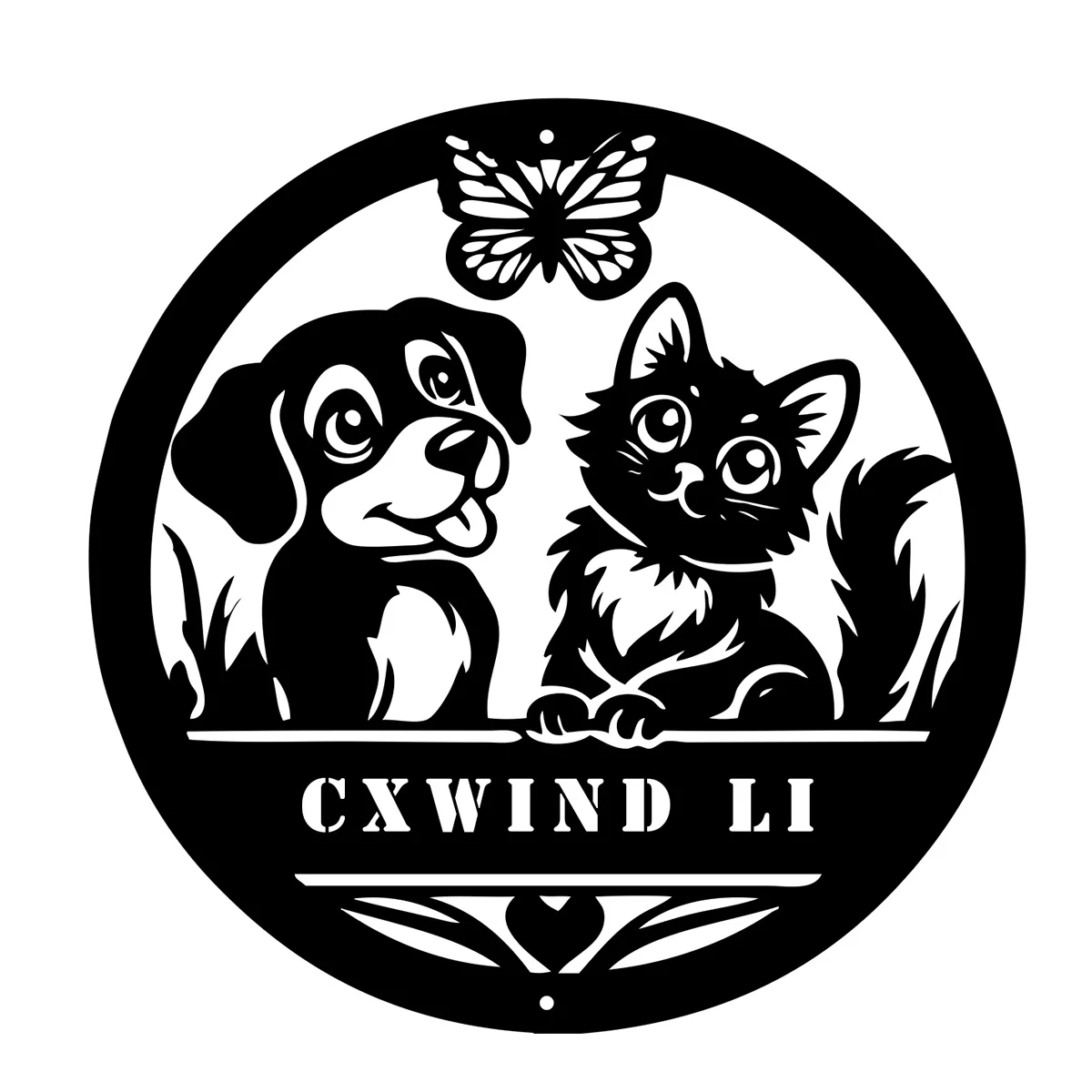 Individuelles Metallschild für Hunde und Katzen, Wandbehang für Hunde und Katzen, Gartendekoration für Katzen und Hunde, Geschenk zum Verlust von Katzen, Geschenk für Haustierliebhaber, Haustierfamilie