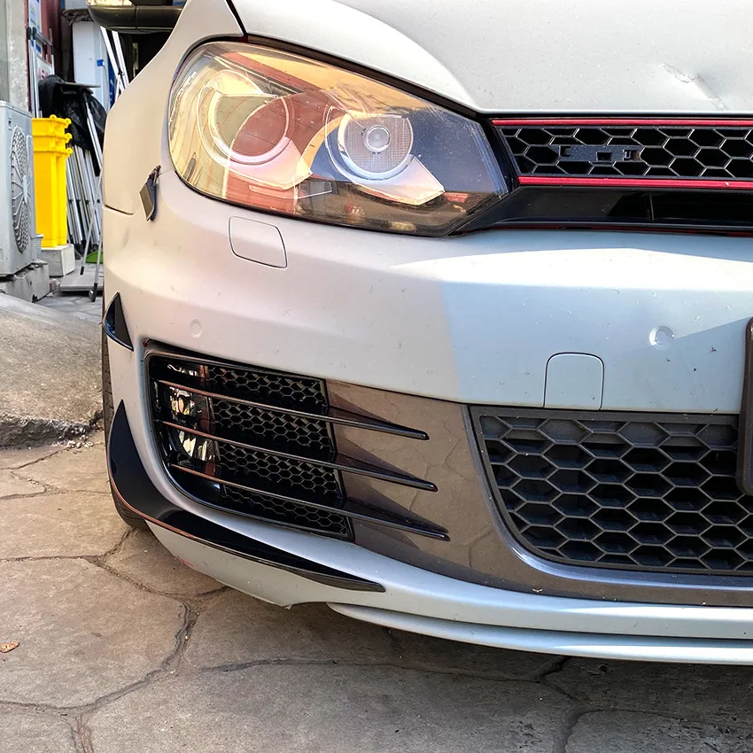 For Volkswagen Golf 6 MK6 VI GTI R R20 2008-2013 Front Bumper Lip Splitter Fog Lamp Grill Spoiler Cover Air Vent Wind Knife