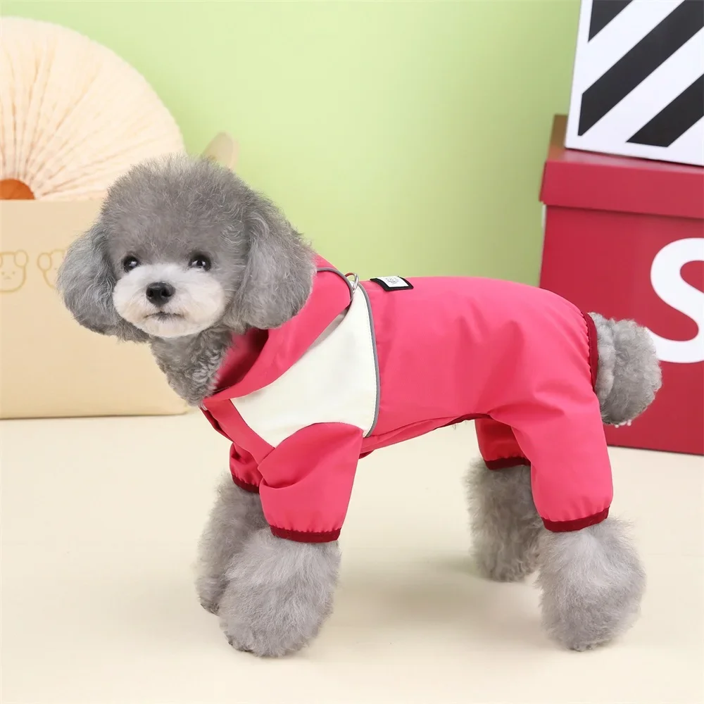 Hooded Pet Dog Raincoat  Small Medium Dog Waterproof Clothing Pet Apparel Bulldog Chihuahua