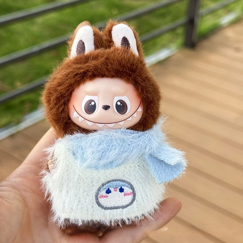 

Clothing For 4th Generation 10cm Mini Labubu 4.0 Blue Pig & Penguin Scarf Set Suitable For Outfit Change