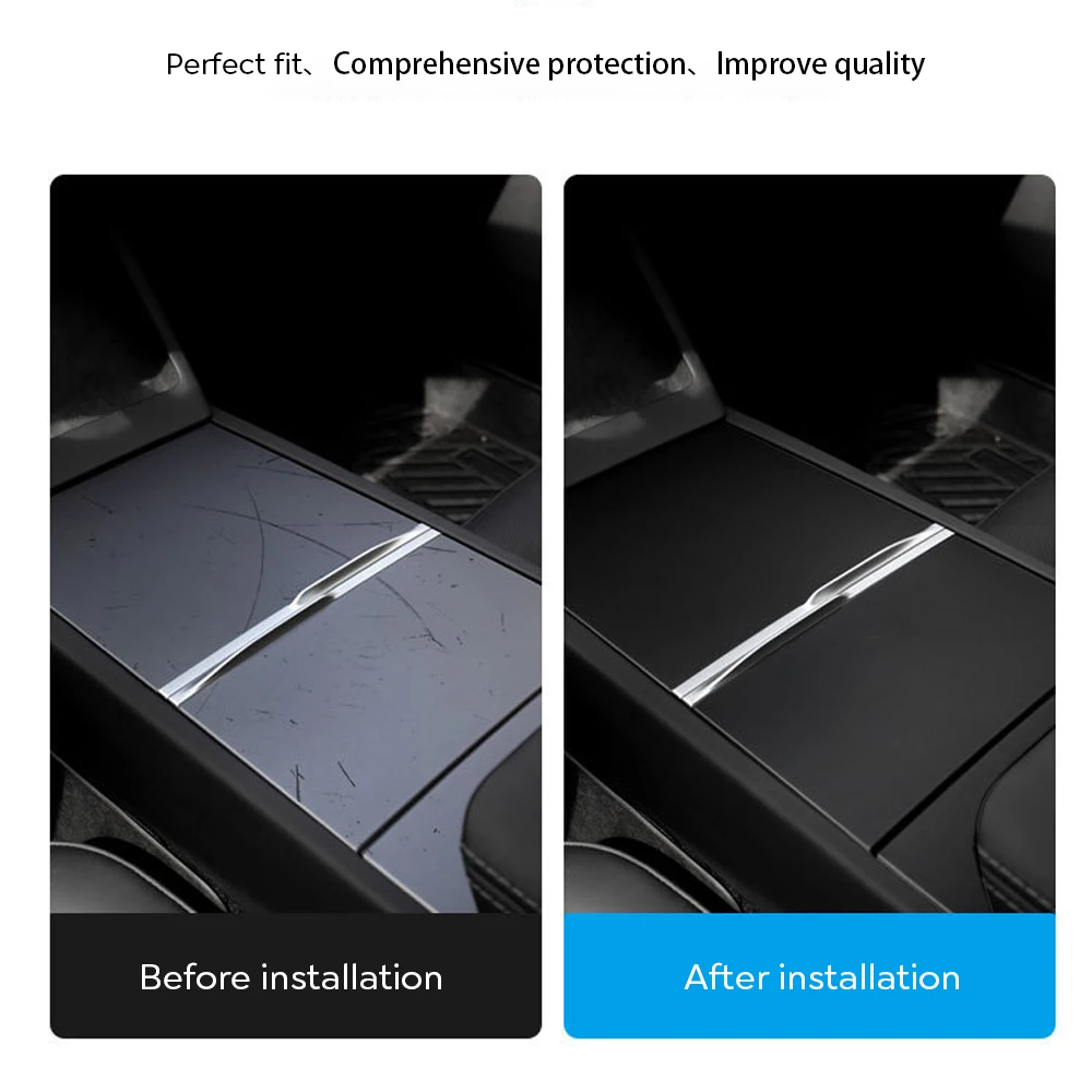 Per Tesla Model 3 + Highland 2024 Center Console Panel Sticker pellicola scamosciata copertura di controllo centrale in carbonio accessori interni