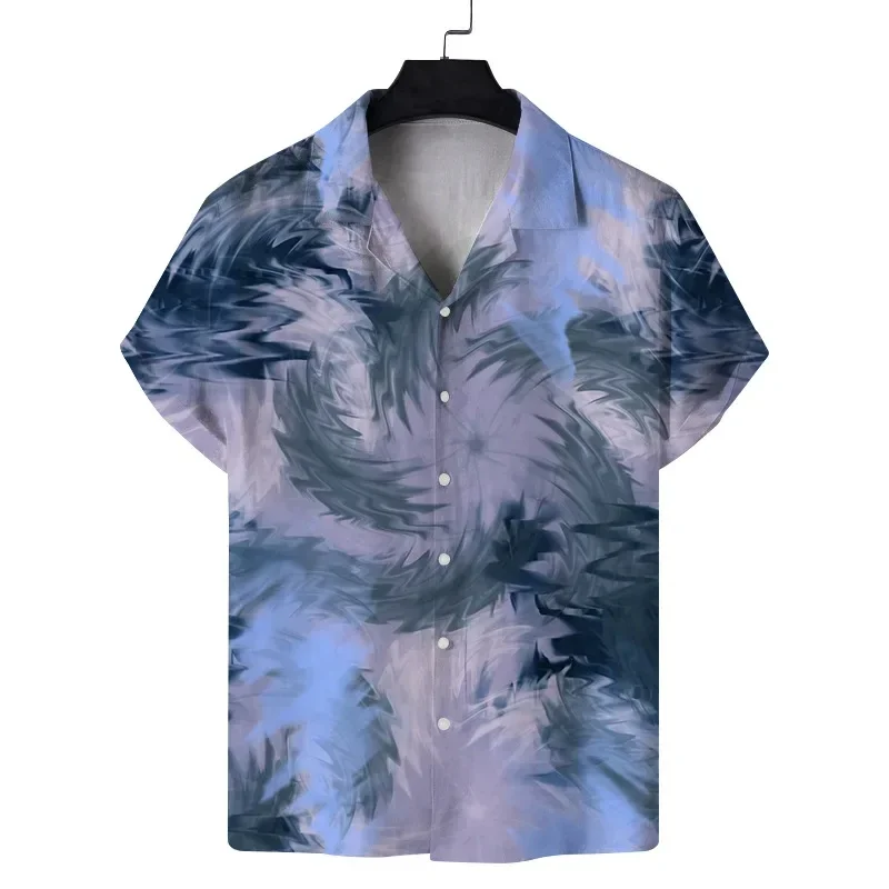 Men Bohemian Mandala Geometric Print Cuban Collar Short Sleeve Shirt Loose Button Up Summer Beach Vacation Casual Tops