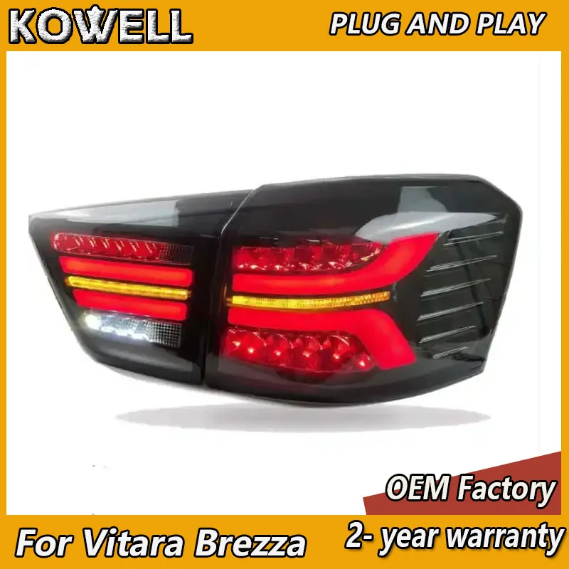 Car Styling for Suzuki Vitara Tail Light Maruti Brezza 2016-2020 Rear DRL+Brake+Turn Signal+Reversing