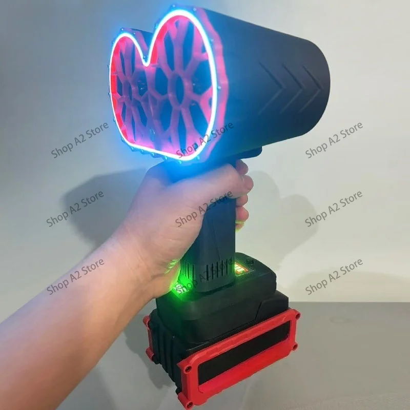 2400W Handheld Turbo Blower, 64mm Dual Brushless Motor, 4000g Thrust with LED Light, for Car Washing Dust Removal