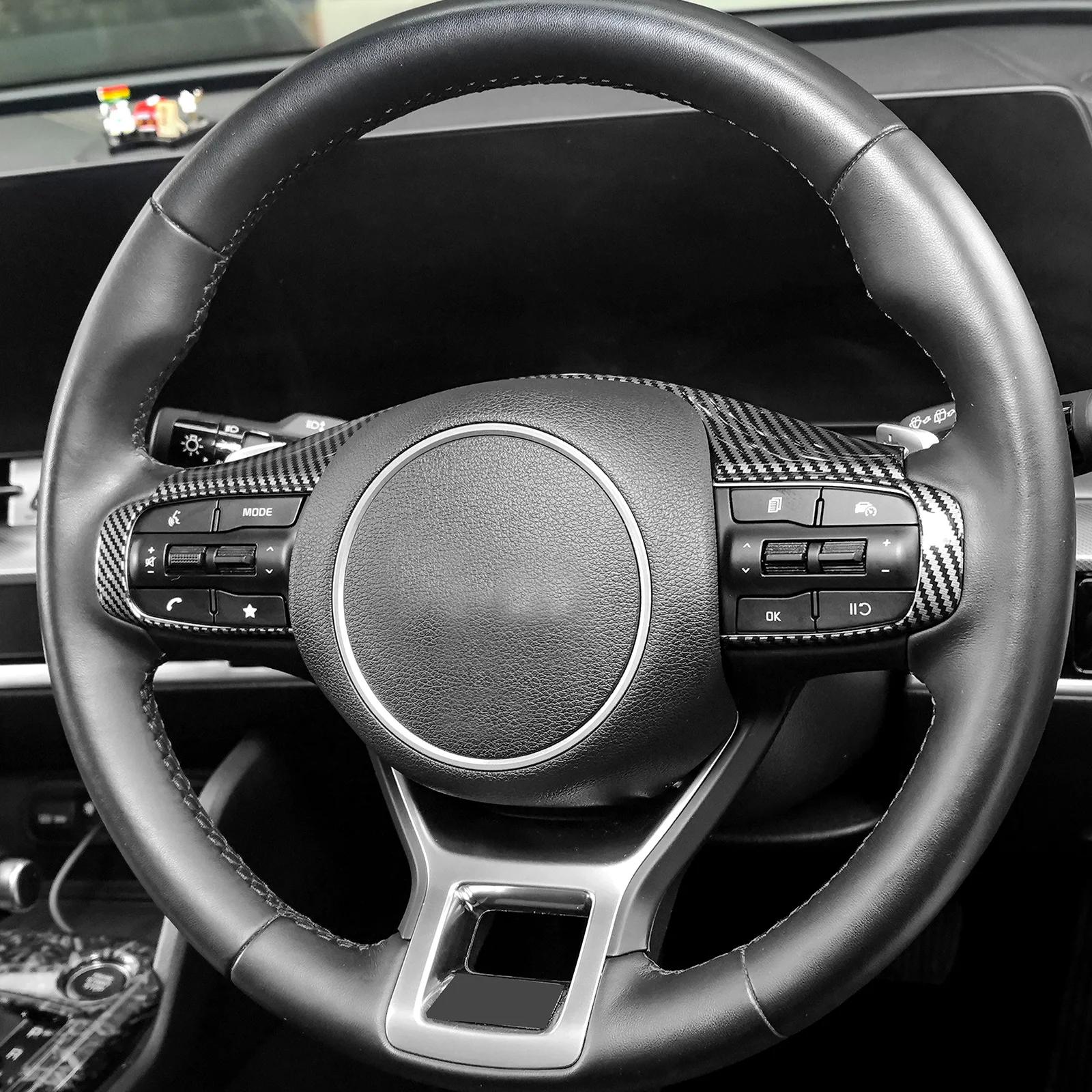 

For Kia K5 Steering Wheel Upper Switch Button Frame Cover Trim Interior Decorative Style Mouldings